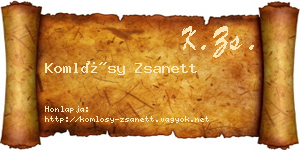 Komlósy Zsanett névjegykártya