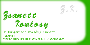 zsanett komlosy business card